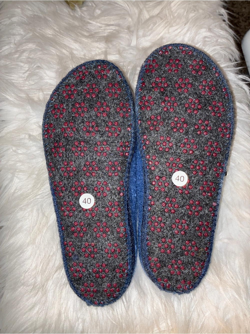 NWT Haflinger Charisma Boiled Wool Flower Slippers Cobolt Blue Sz 40 or Sz 9 - Picture 4 of 8
